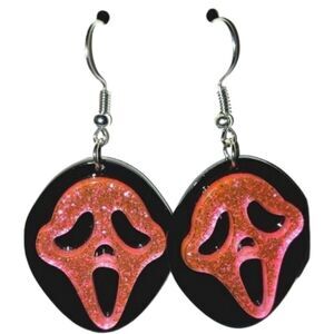Pink Horror Fun Halloween Dangle Earrings